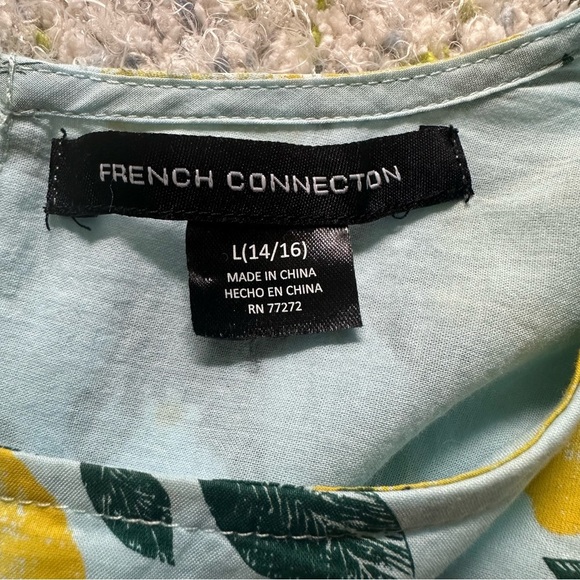 French Connection Lemon Dress. Girl’s Large 14/16. Light blue and yellow. - Picture 5 of 6